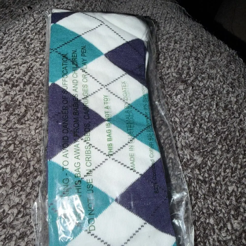 Golf Knickers Colorful Knee High Argyle Cotton Socks Men White Green Blue New